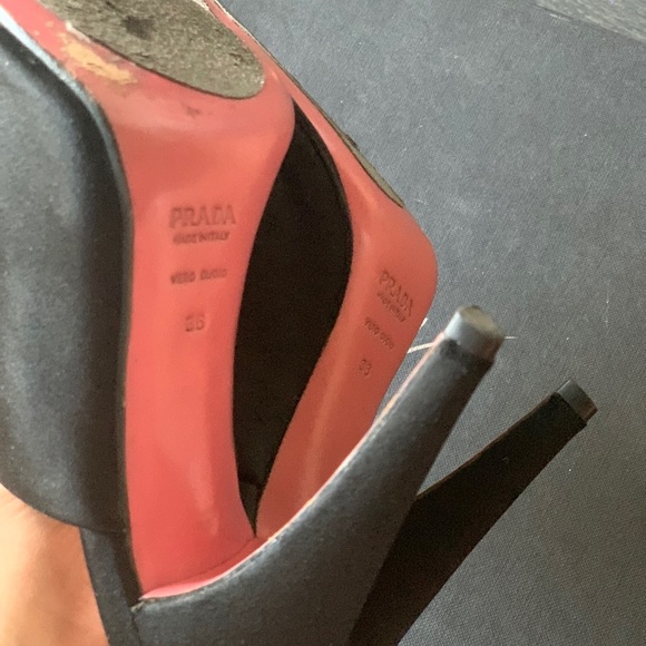 Prada Satin Peep Toed Mules EU 36 - Picture 5 of 10